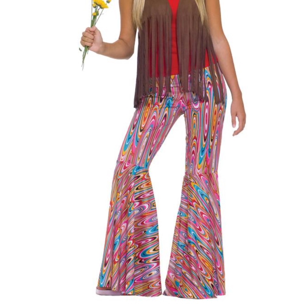 Wild Swirl Bell Bottom Hippie Pants - Yoga Pants - Halloween or Everyday